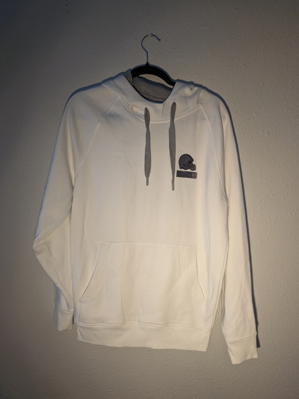 Cleveland Browns White Pullover Hoodie - Men's Casual Sweatshirt Small